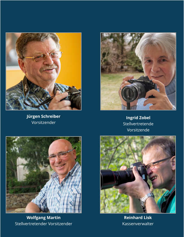 Wolfgang Martin Stellvertretender Vorsitzender Jürgen Schreiber Vorsitzender  Ingrid Zobel Stellvertretende Vorsitzende  Reinhard Lisk Kassenverwalter